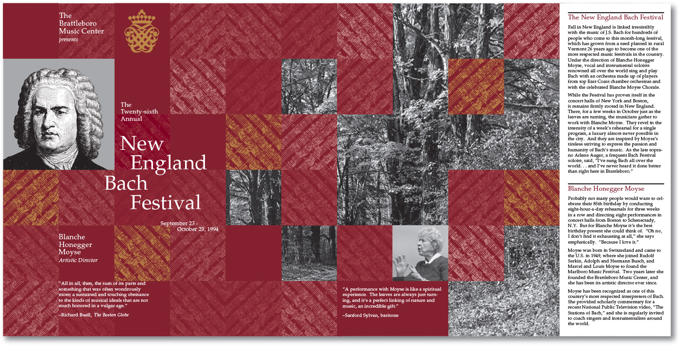 New England Bach Festival Season Posters and Brochures